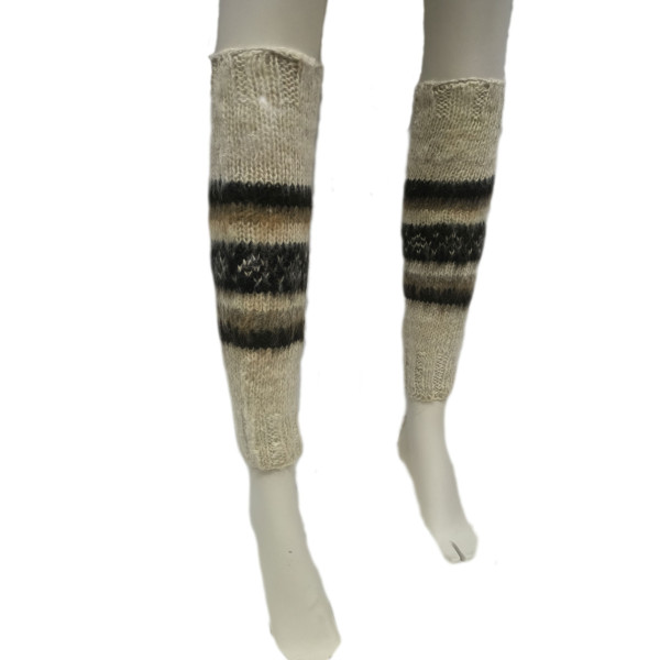 Combed Legwarmers - Natural Llama Wool