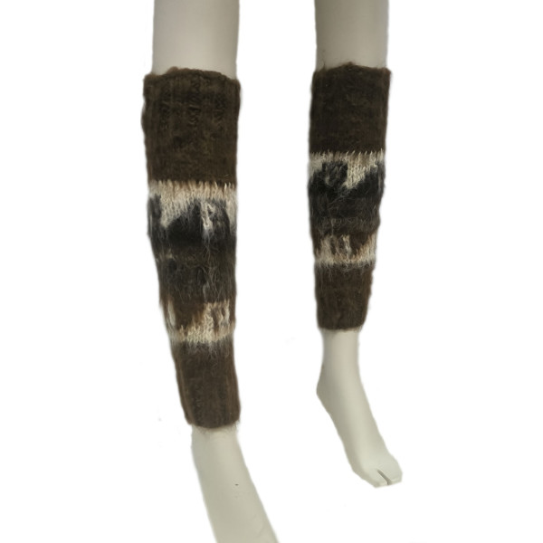 Combed Legwarmers - Natural Llama Wool