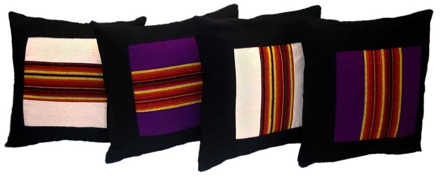 Negro con blanco y violeta